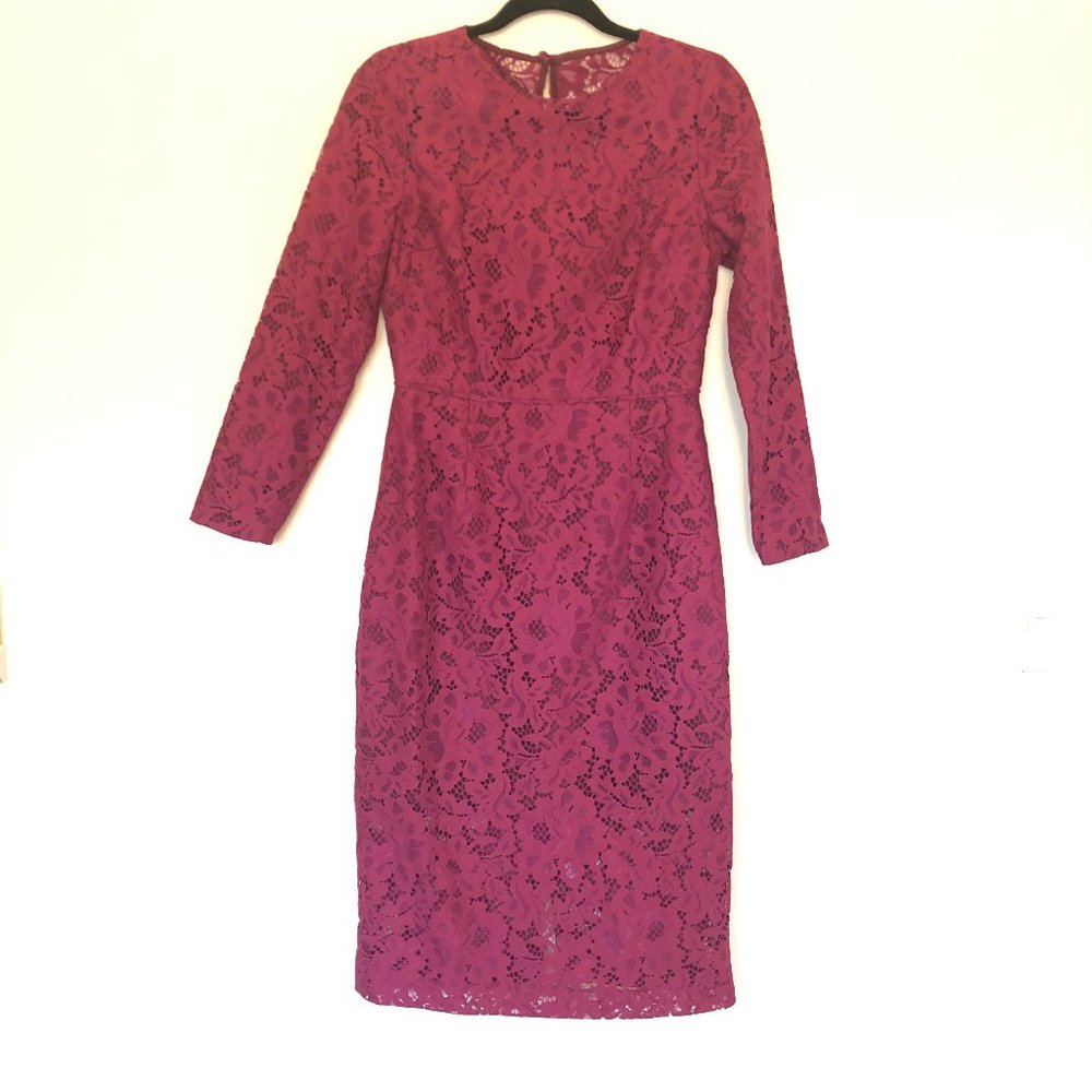 J. Crew Special Occasions Lace Fuchsia Dress